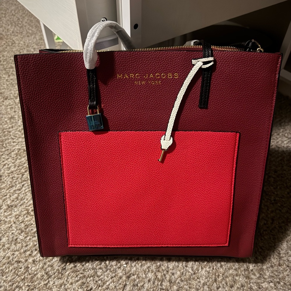 Marc Jacobs Burgundy and Red Tote Bag